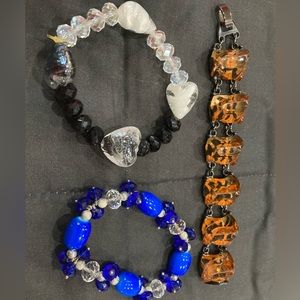 Lot of 3 Brand New Unique Glass Beads Bracelets